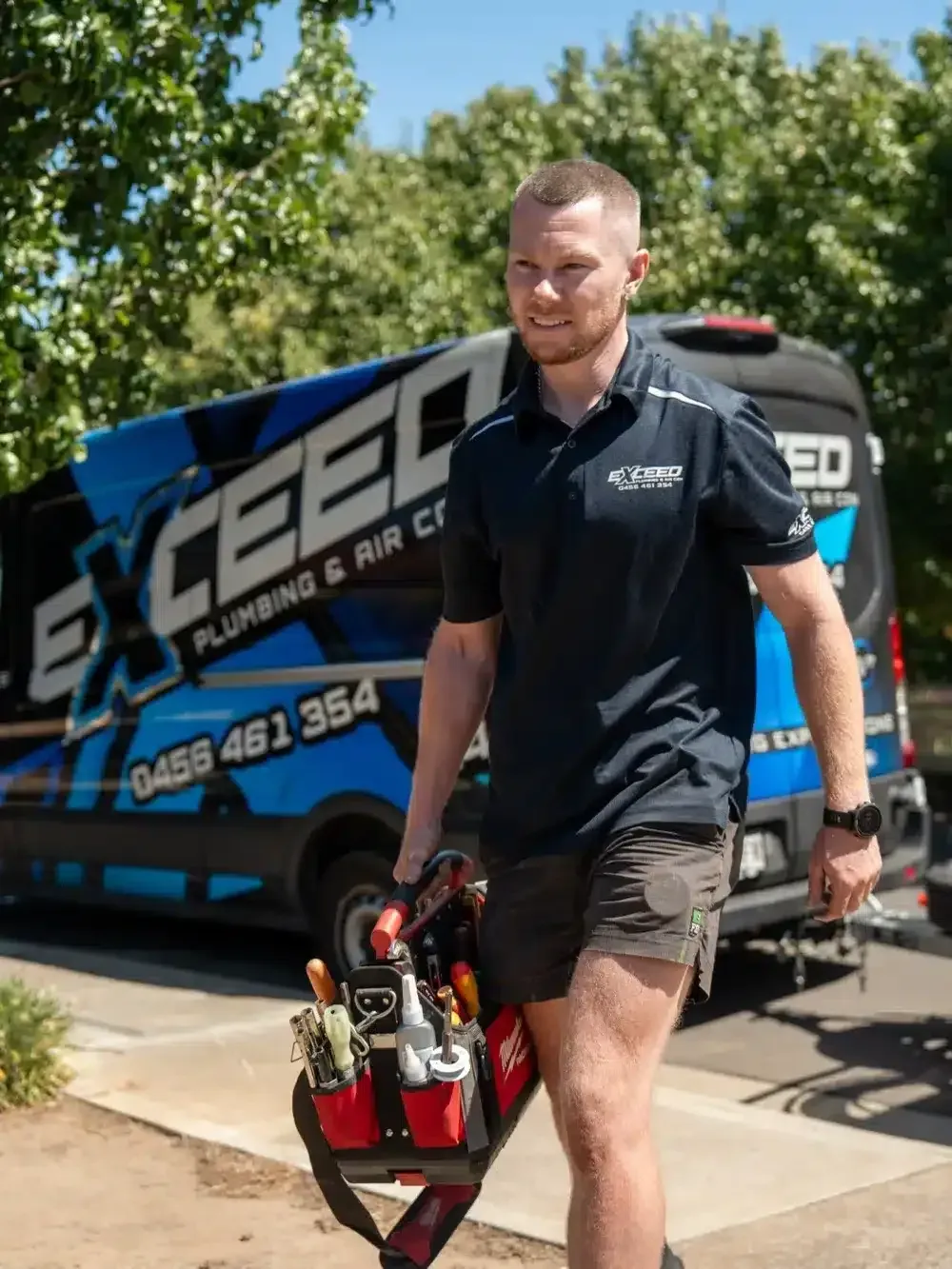 Local plumber arriving at a Golden Grove home
